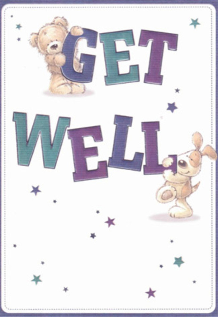 A celebration of encouragement and kindness unfolds in this artistically crafted get well card-a testament to the gentle support found throughout Dulwich. Rich in playful detail, the illustration features a soft, huggable bear and a curious puppy, surrounded by twinkling stars that seem to dance like well wishes drifting over Dulwich Woods. The typography commands the centre, its bold purple and aqua tones standing out against a gentle cream-white background, evocative of crisp mornings strolling down Lordship Lane. The artists' attention to texture is evident: the bear's fluff and the puppy's velvety ears are rendered so vividly you can nearly sense their softness. Much like sending a bouquet artfully designed by a Dulwich-based florist, presenting this card is a sensory experience-a blend of encouragement and joy tailored to brighten spirits. The light, airy composition is pure reassurance, shining with the same warmth as a neighbourly visit or a delivery of fresh-cut flowers from Dulwich Florist.